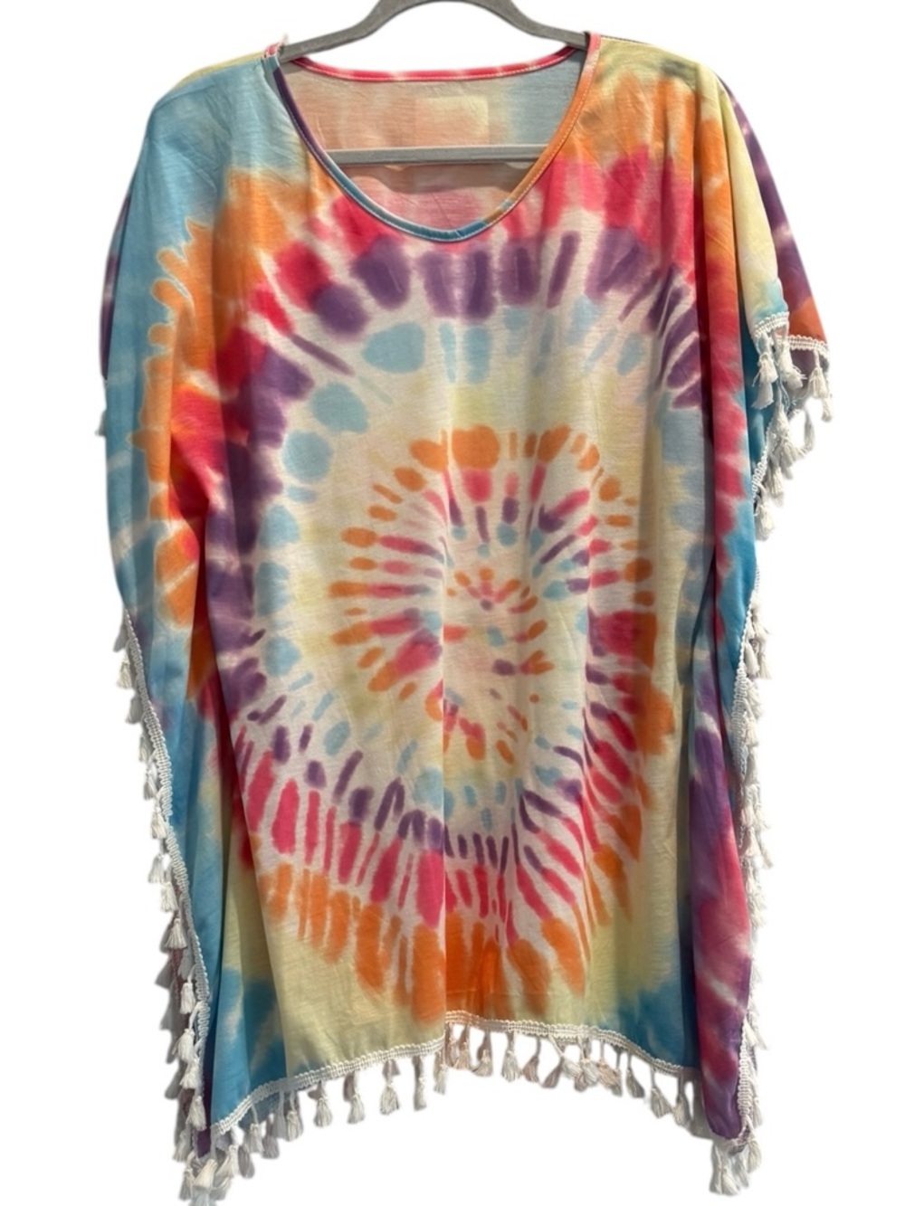 Tie-Dye Boho Tassel Women's Top - Multicolor OS